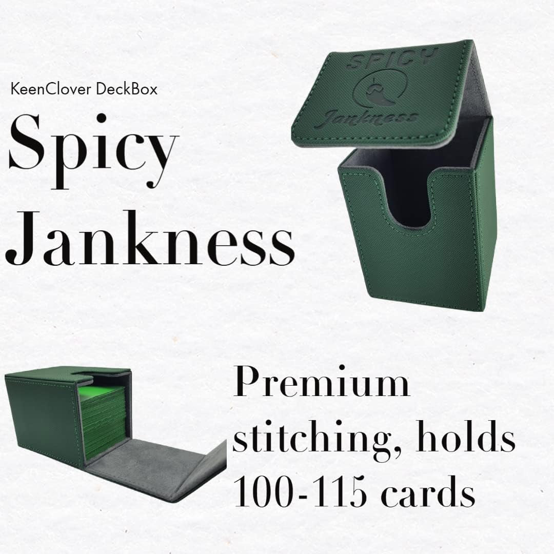 Card Deckbox for CCG TCG, Holds 100-115 Sleeved Cards, PVC Free Deck Box (Spicy Jankness)