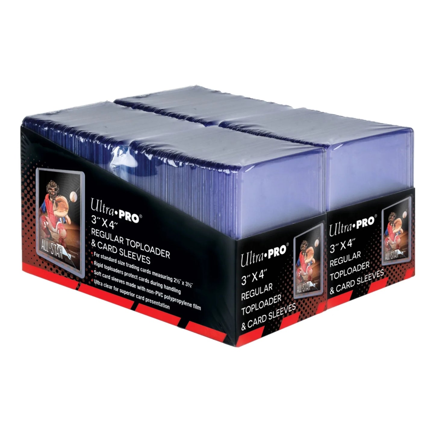 3" X 4" Clear Regular Toploaders and Soft Sleeves Bundle (200Ct) for Standard Size Cards