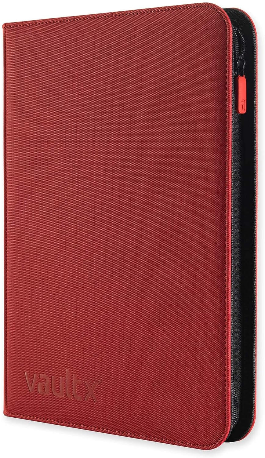 Premium Exo-Tec® Zip Binder - 9 Pocket Trading Card Album Folder - 360 Side Loading Pocket Binder for TCG (Red)