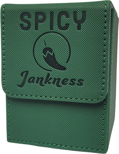 Card Deckbox for CCG TCG, Holds 100-115 Sleeved Cards, PVC Free Deck Box (Spicy Jankness)