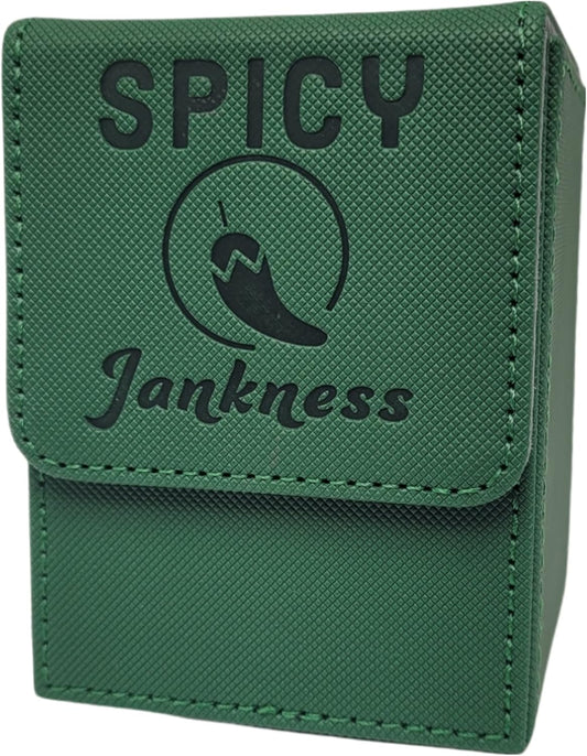 Card Deckbox for CCG TCG, Holds 100-115 Sleeved Cards, PVC Free Deck Box (Spicy Jankness)