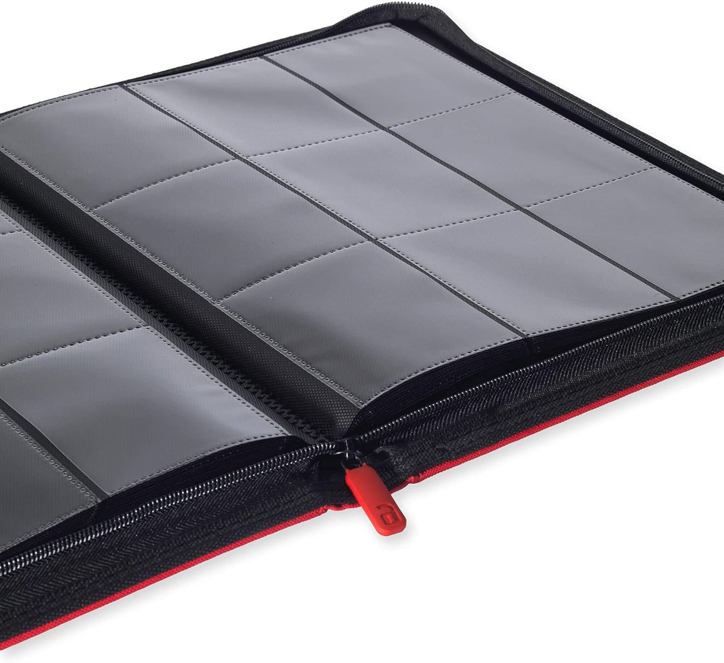 Premium Exo-Tec® Zip Binder - 9 Pocket Trading Card Album Folder - 360 Side Loading Pocket Binder for TCG (Red)