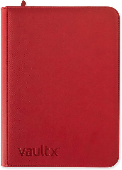 Premium Exo-Tec® Zip Binder - 9 Pocket Trading Card Album Folder - 360 Side Loading Pocket Binder for TCG (Red)